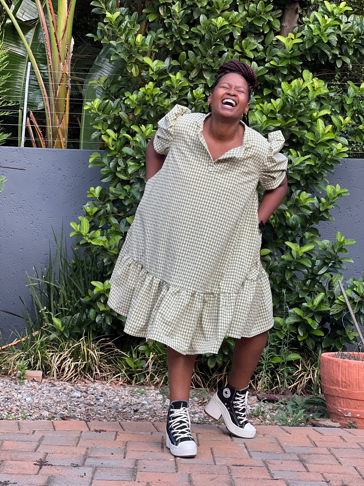 Trapeze tunic check dress