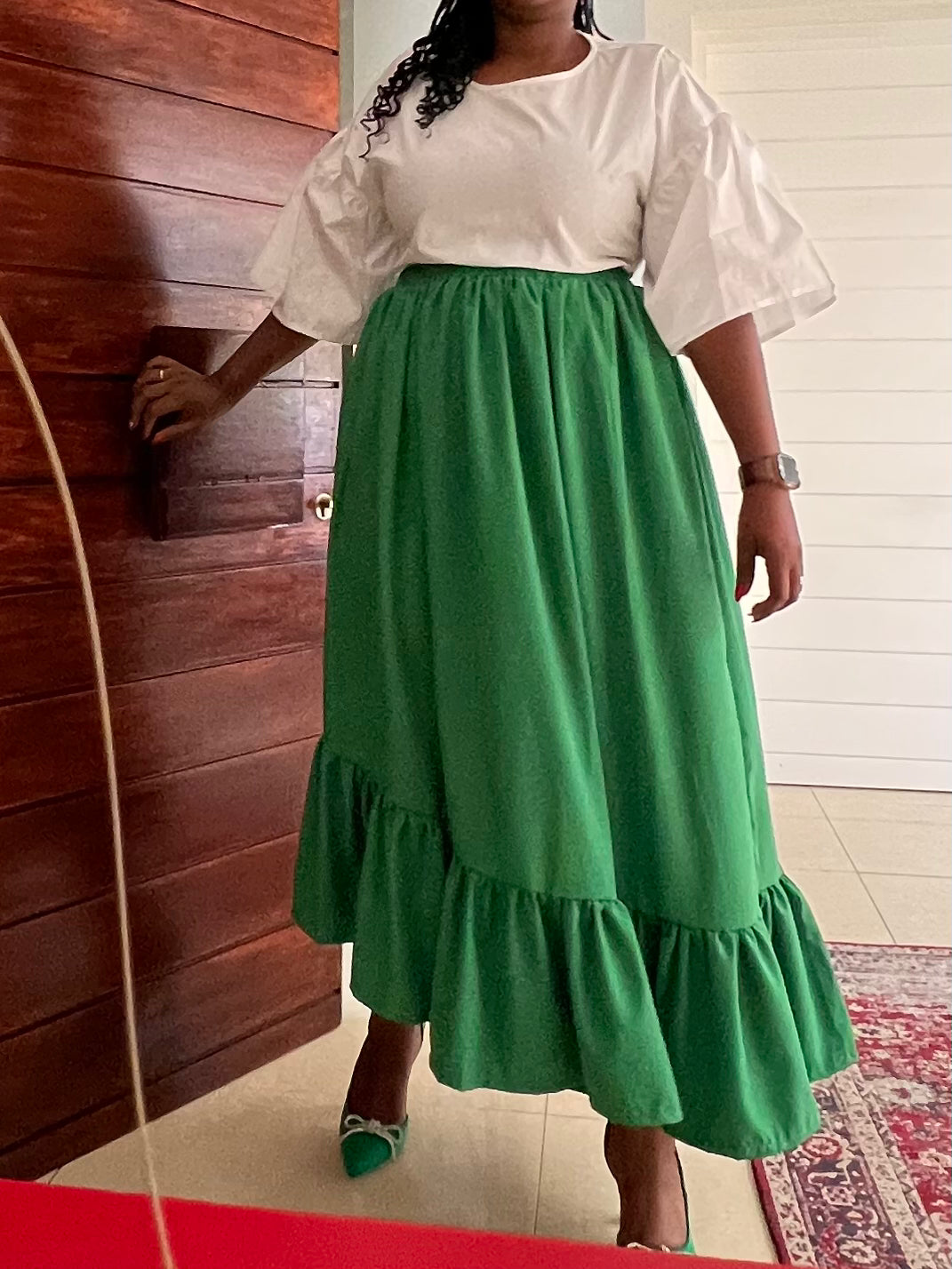 frill maxi skirt