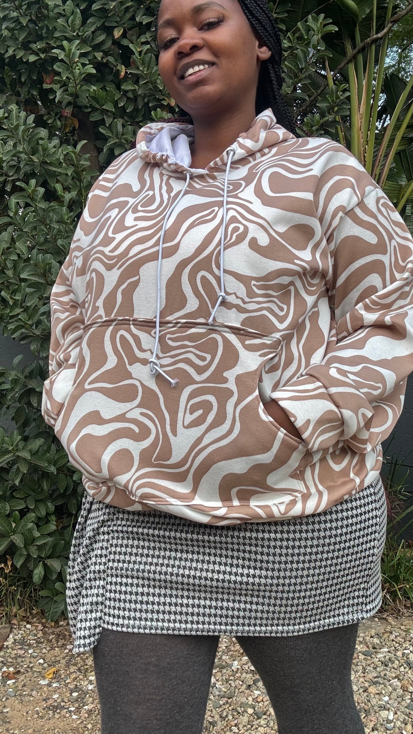 Winter warm printed hoodie