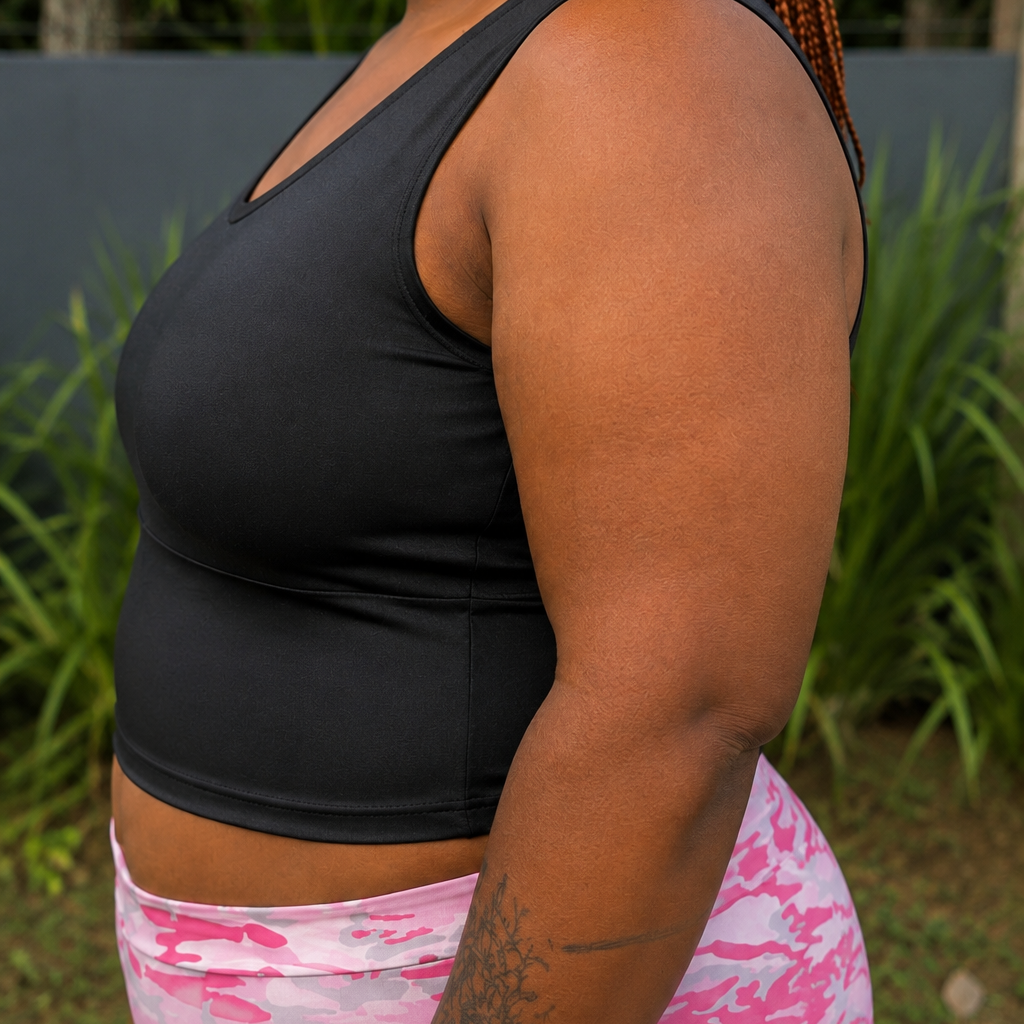 Active CurveFit Jet Black Crop Vest
