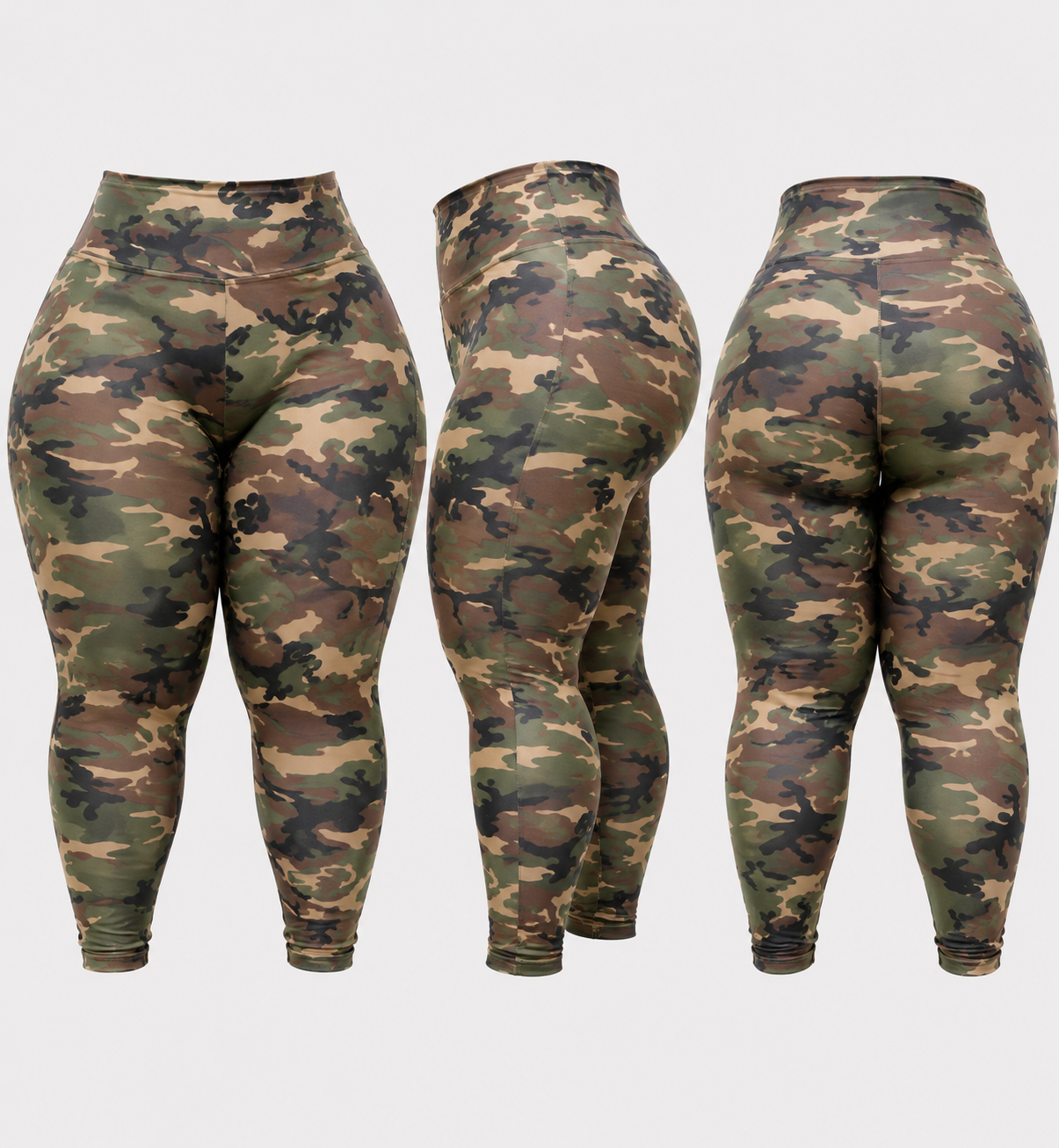 Active CurveFit Green Long Camo Tights