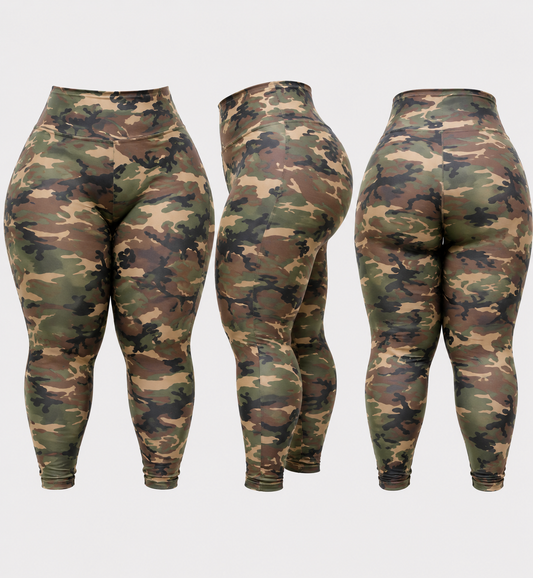 Active CurveFit Green Long Camo Tights