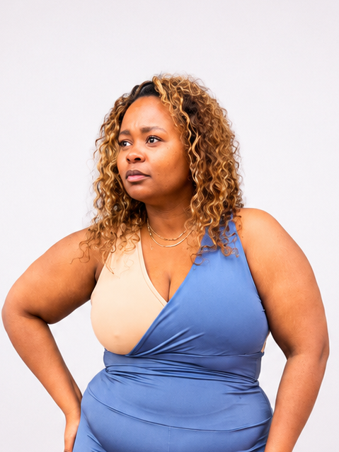 Active CurveFit Nude and Slate Blue Crop Vest