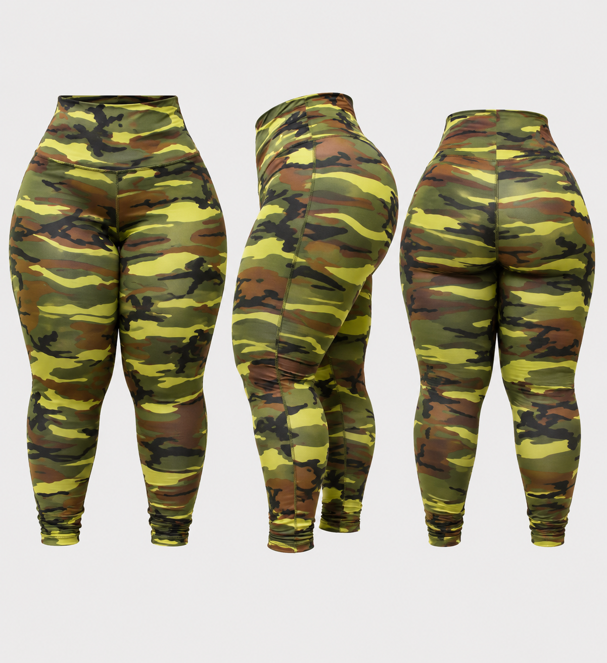 Active CurveFit Classic Green Long Camo Tights