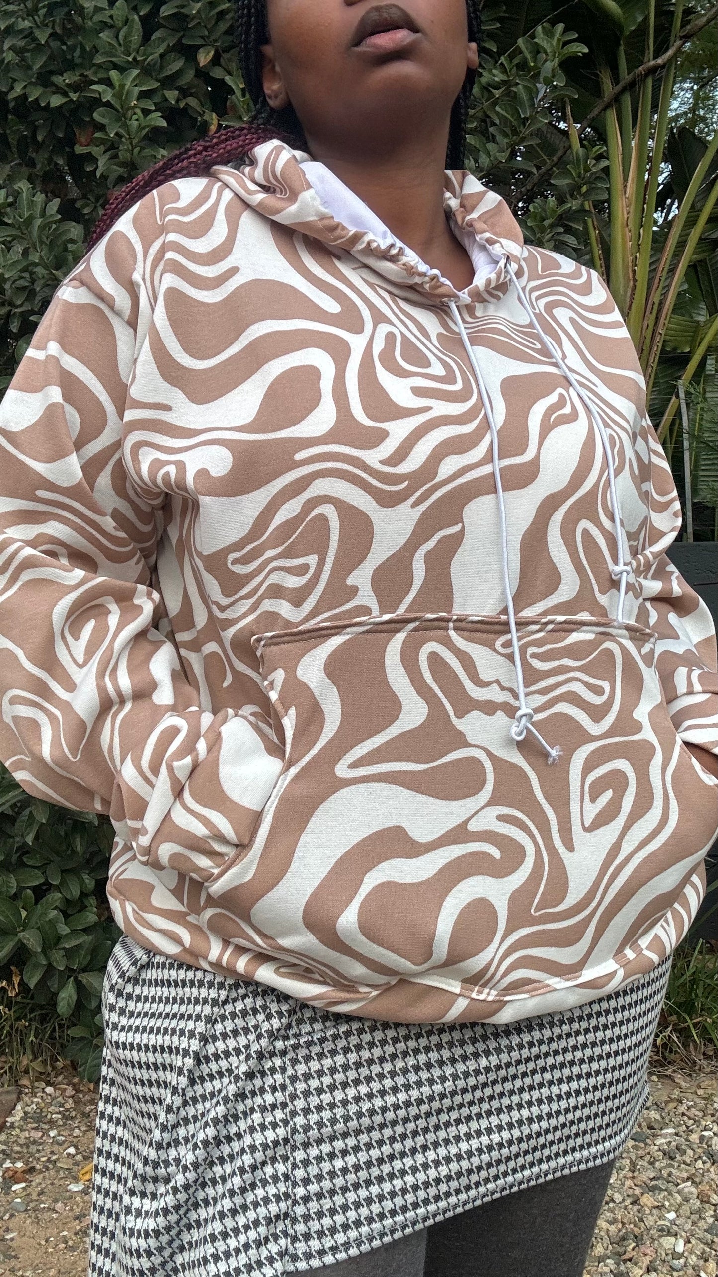 Winter warm printed hoodie