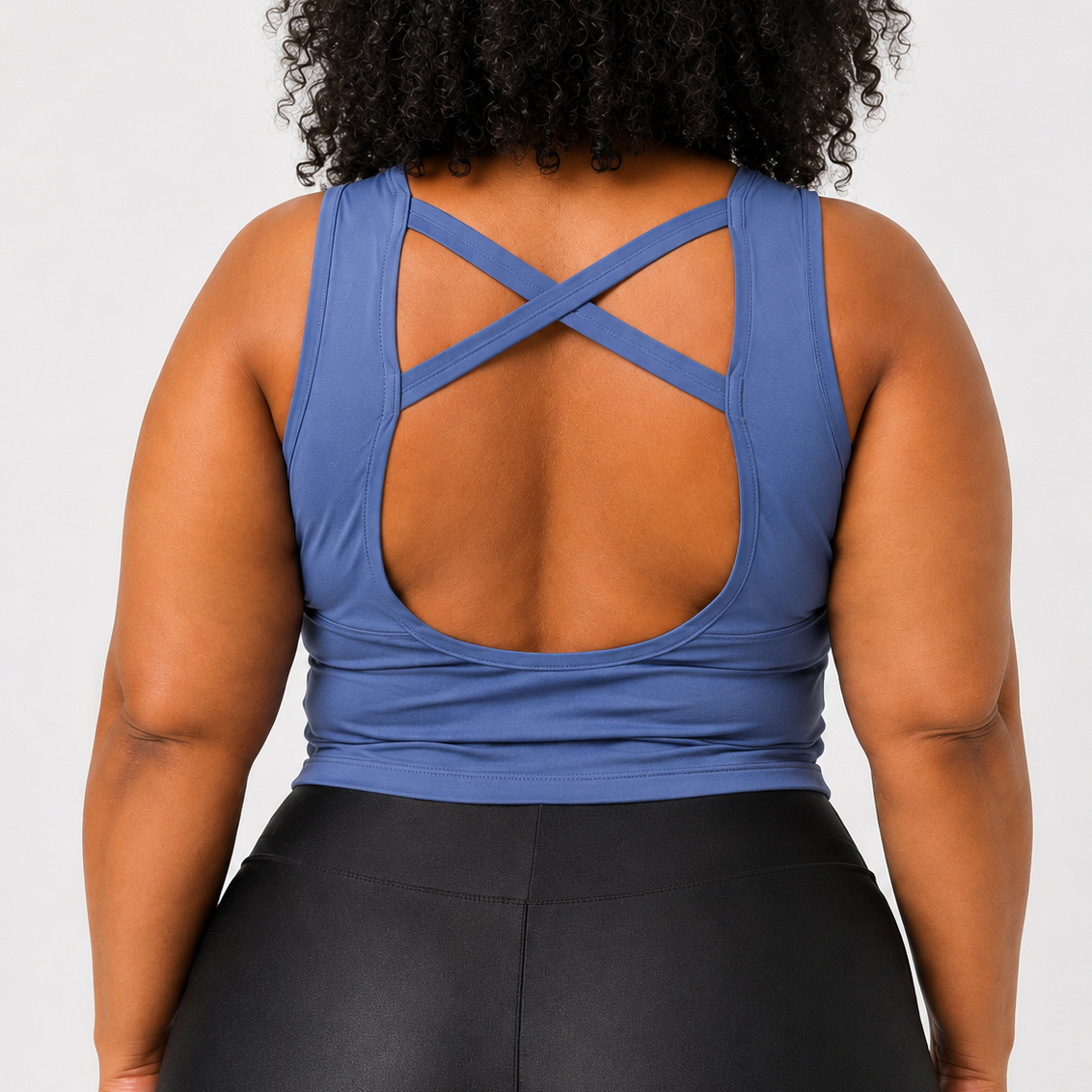 Active CurveFit Nude and Slate Blue Crop Vest
