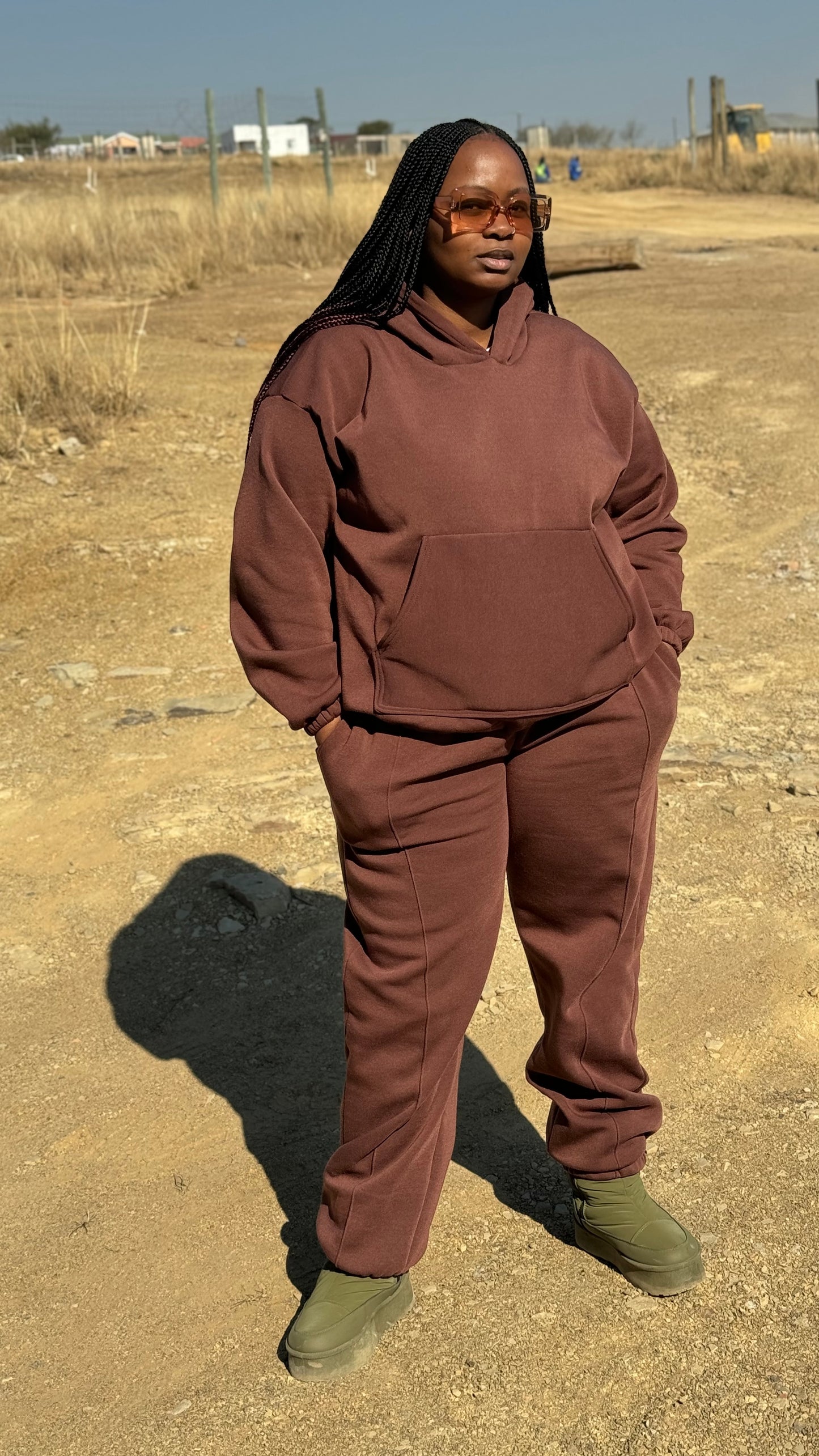 Winter warm tracksuit hoodie and pants set