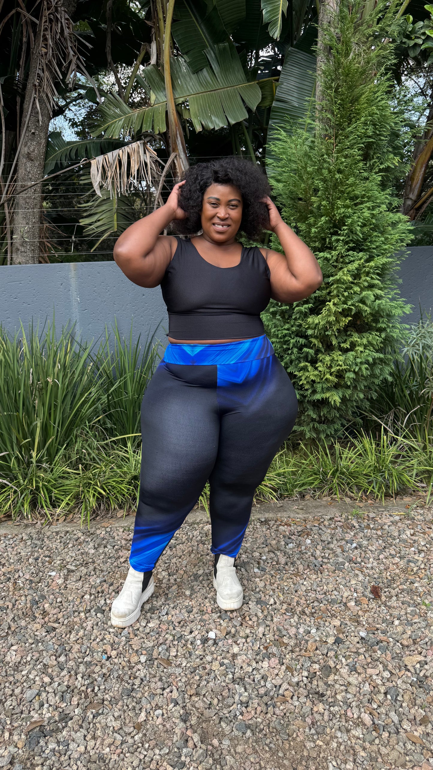 Active CurveFit Jet Black and Blue Long Tights
