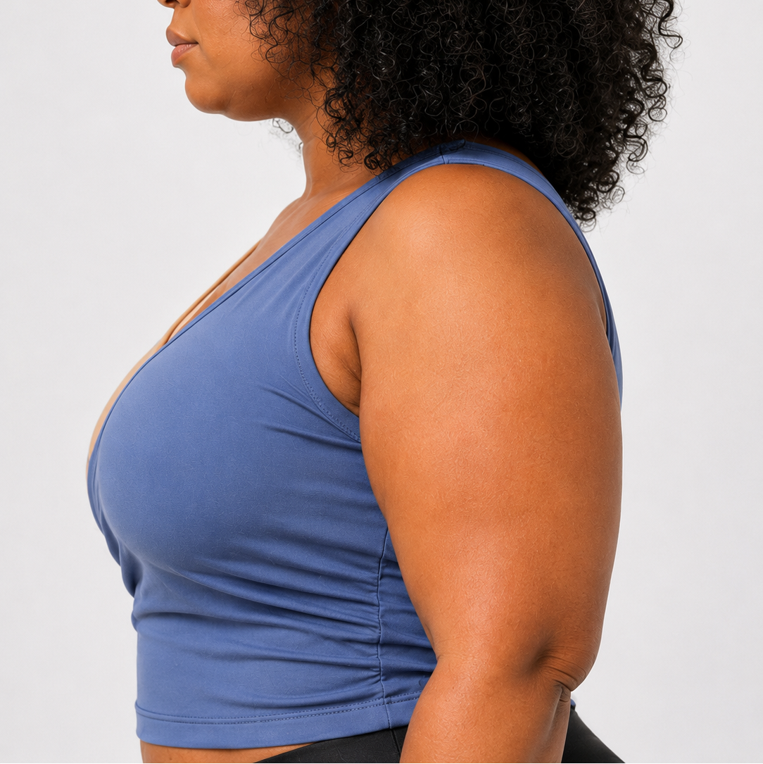 Active CurveFit Nude and Slate Blue Crop Vest